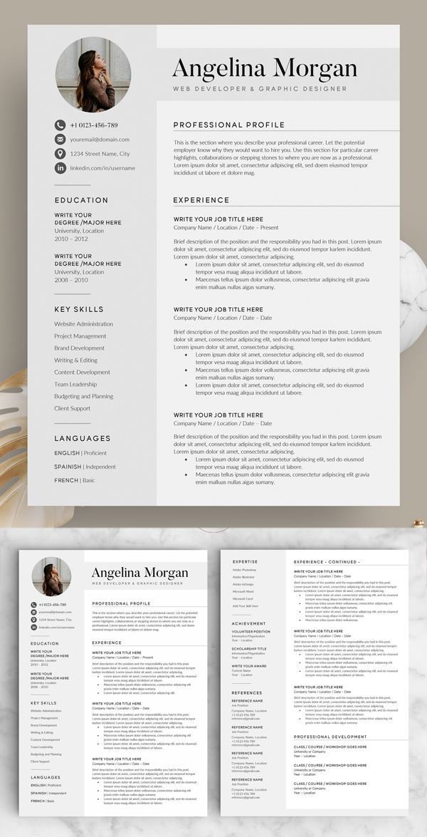 the professional resume template is ready to be used for any job