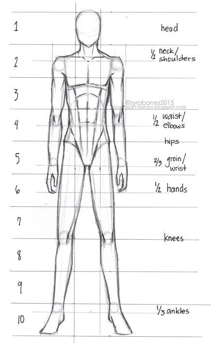 a drawing of the human body with measurements and description for each individual's body