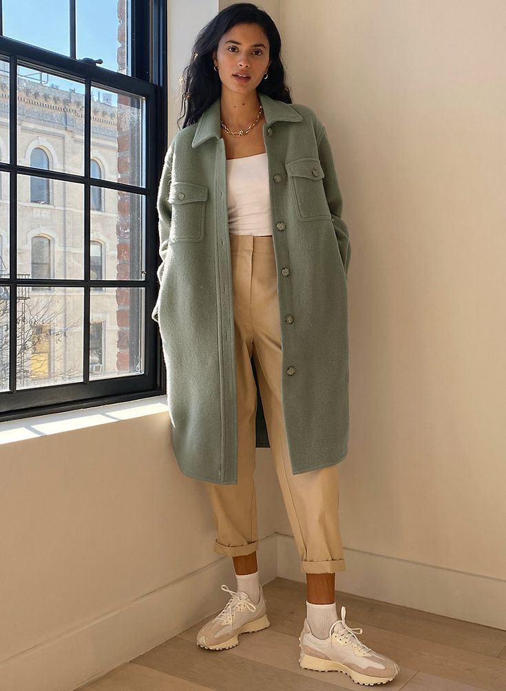 Ganna Jacket Aritzia Outfit, Ganna Jacket Aritzia, Shirt Jacket Outfit, Ganna Jacket, Aritzia Outfit, Super Casual Outfits, Wool Shacket, Wool Shirt Jacket, Wool Shirt