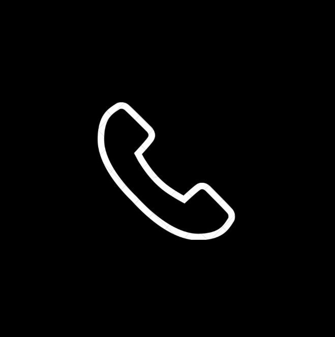 a black and white phone icon on a dark background with the letter c in the middle