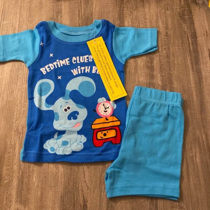 New Blues Clues & You Pajamas, Size 18 Months Blue Cotton Bedtime Sets, Playful Blue Sleepwear, Cute Light Blue Bedtime Sets, Playful Light Blue Sleepover Sets, Playful Blue Cotton Sleepwear, Playful Blue Sleepwear For Sleepovers, Cute Blue Playwear Sets, Playful Blue Sets For Playwear, Blue Cotton Playtime Sets