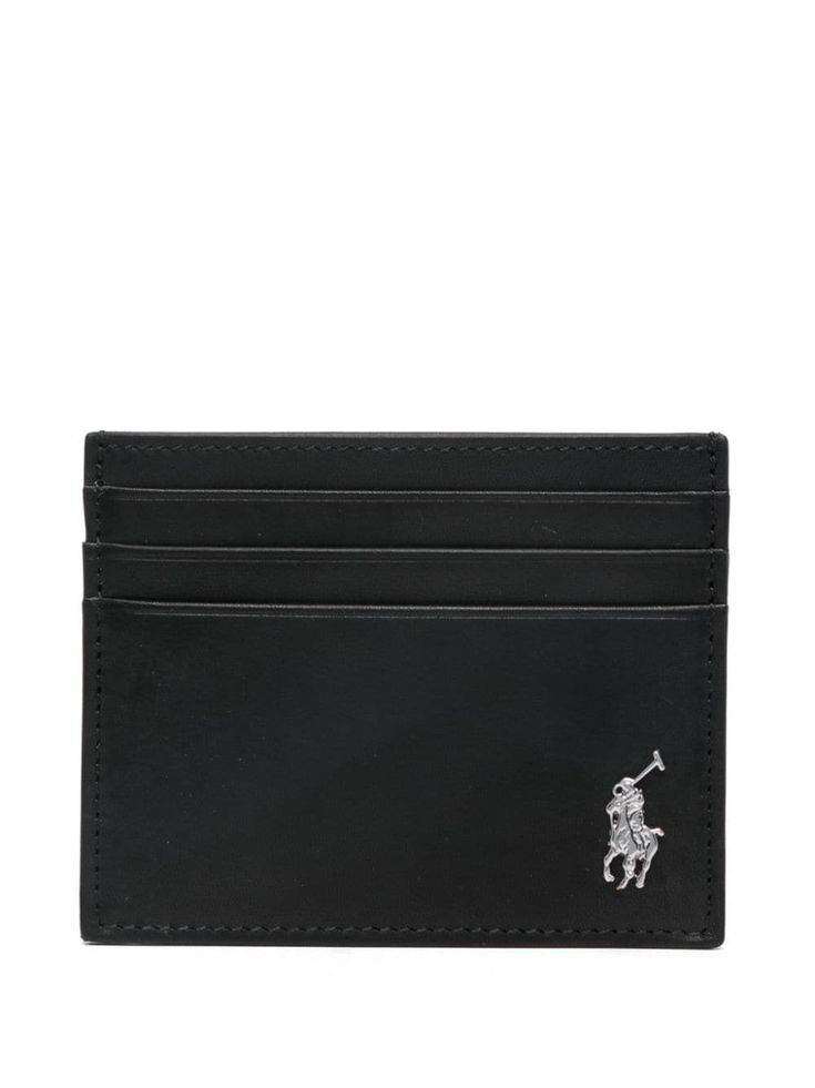 black calf leather smooth grain signature Polo Pony motif card slots logo-debossed patch to the rear full lining Polo Pony, Ralph Lauren Polo, Calf Leather, Polo Ralph, Card Slots, Slots, Grain, Polo Ralph Lauren, Card Holder