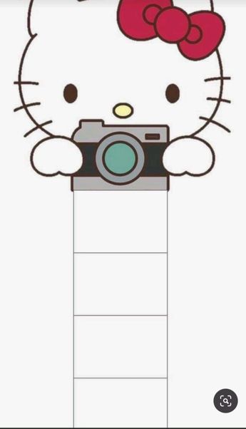 an image of a hello kitty holding a camera