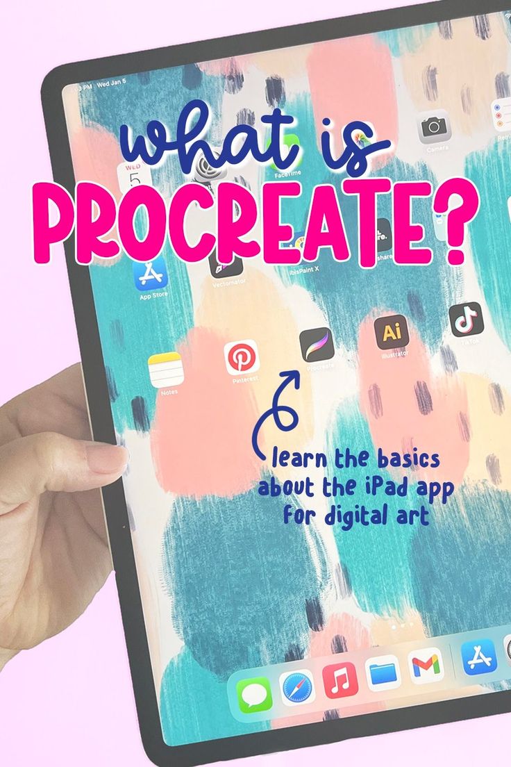 someone holding an ipad with what is procreate on it