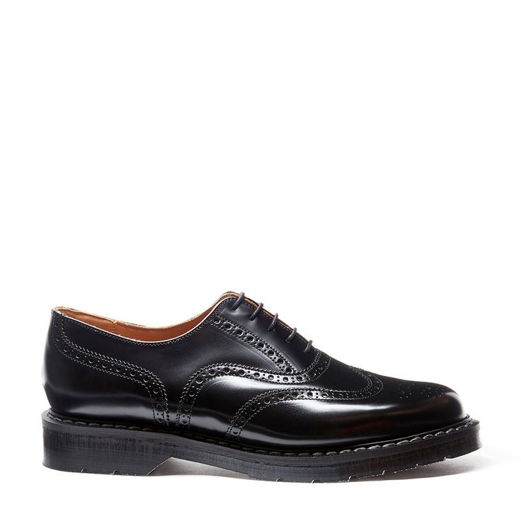 Black Hi-Shine English Brogue Shoe | Solovair | Handmade in England – NPS Solovair US Alligator Dress Shoes, Brogue Shoe, Engineer Boots, Brogue Boots, Vegan Boots, Black Oxfords, Shoe Last, Brogue Shoes, Goodyear Welt