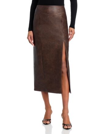 Bardot Dante Faux Leather Midi Skirt Long Leather Skirt, Leather Skirt Outfit, Faux Leather Midi Skirt, Swimsuit Cover Up Dress, Summer Fragrance, Nautical Stripes, Leather Midi Skirt, Brown Leather Belt, Cover Up Dress