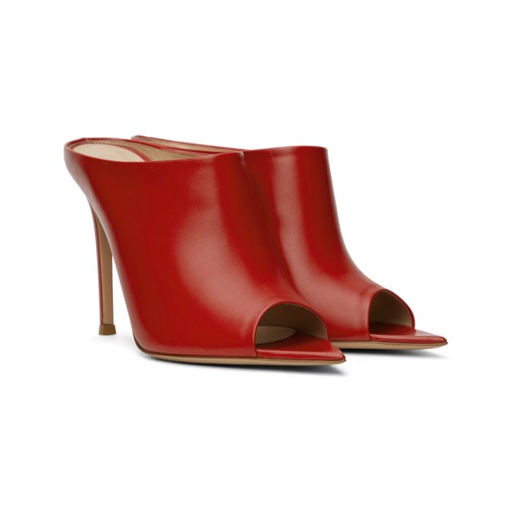 Item Info Buffed Calfskin Heeled Sandals In Red. Open Pointed Toe Covered Stiletto Heel With Rubber Injection Leather Sole Heel: H4 In Supplier Color: Red Upper: Calfskin. Sole: Leather. Made In Italy. Party Mules With Deep Heel Cup In Calf Leather, Chic Pointed Toe Mules With Red Sole, High Heel Calf Leather Mules For Evening, Chic Mules With Red Sole, Pointed Toe Calf Leather Party Mules, Pointed Toe Calf Leather Mules For Party, Party Calf Leather Pointed Toe Mules, Chic Red Mules With Sculpted Heel, Red Pointed Toe Mules For Evening