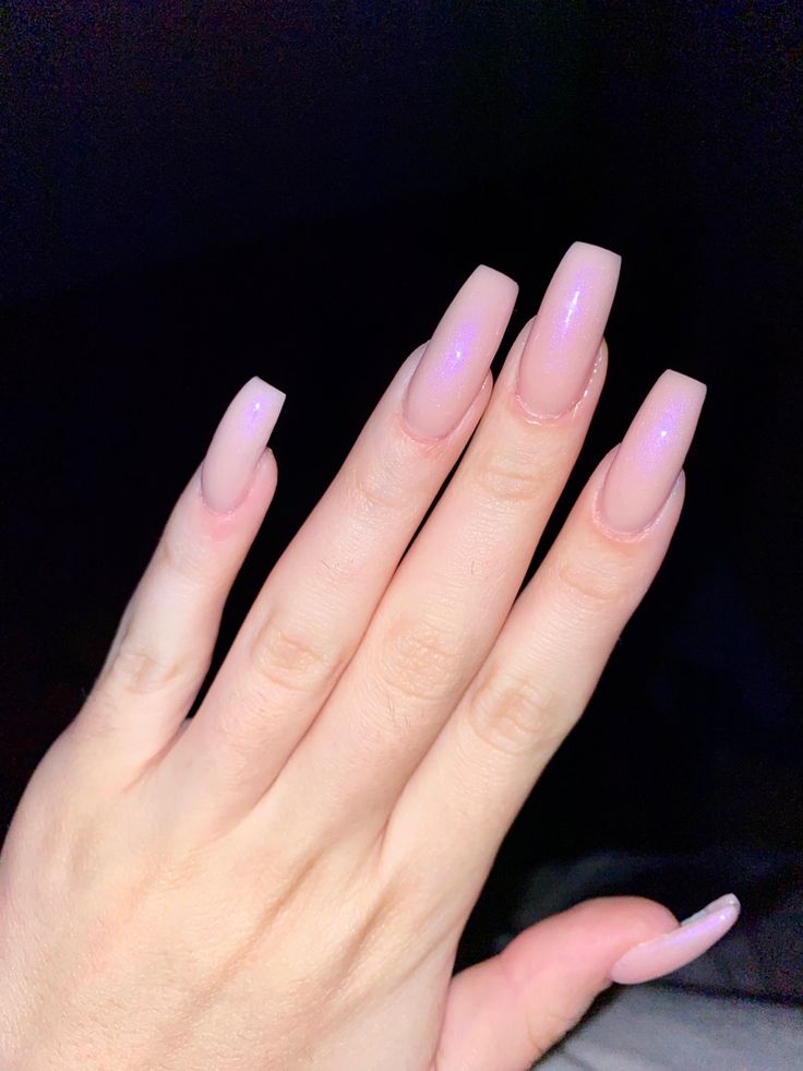 Milky Nails Purple, Long Pink Nails, Milky Nails, Dream Nails, Gorgeous Nails, Pink Nails, Nail Inspo, Nails, Purple