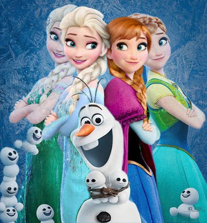 the frozen queen and her friends are posing for a photo