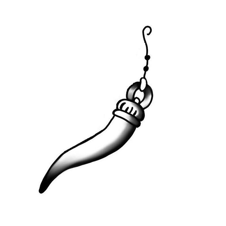 a black and white drawing of a long hot dog hanging from a hook on a string