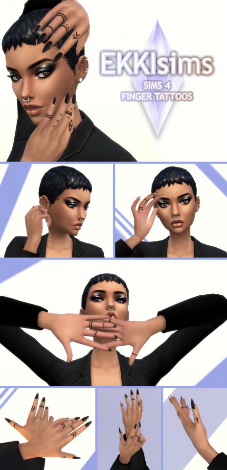 various images of hands and fingers in different positions, with the words eckinsims on