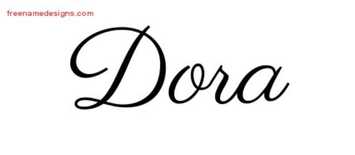 the word doris written in cursive writing on a white background with black ink