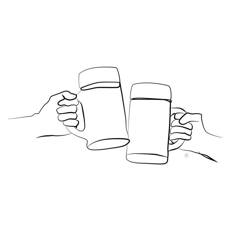 two people holding up mugs in their hands