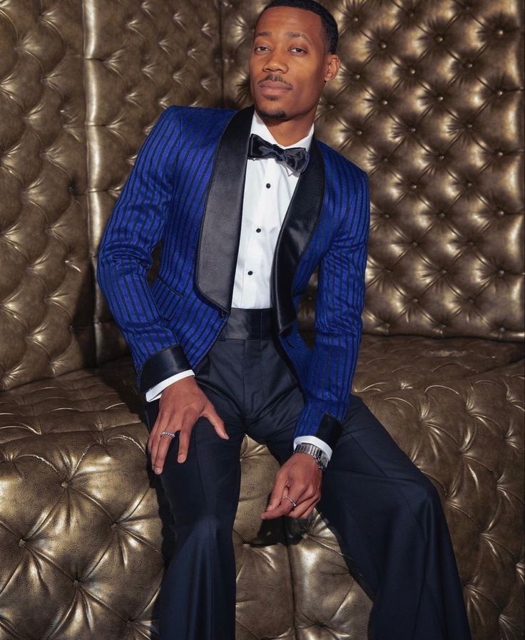 [Abbott Elementary] [Gregory Eddie] Gregory Abbott Elementary, Tyler James Williams, Abbott Elementary, Prom Blazers, Tyler James, Stripe Suit, Blue Suit Men, Restraining Order, Striped Wedding