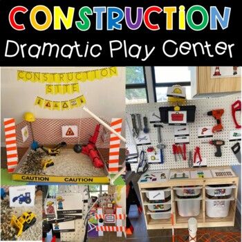 the construction dramatic play center is organized and ready to be used for children's activities