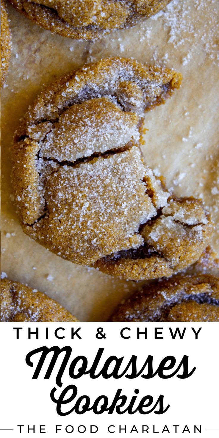 thick and chewy molasses cookies are the perfect dessert