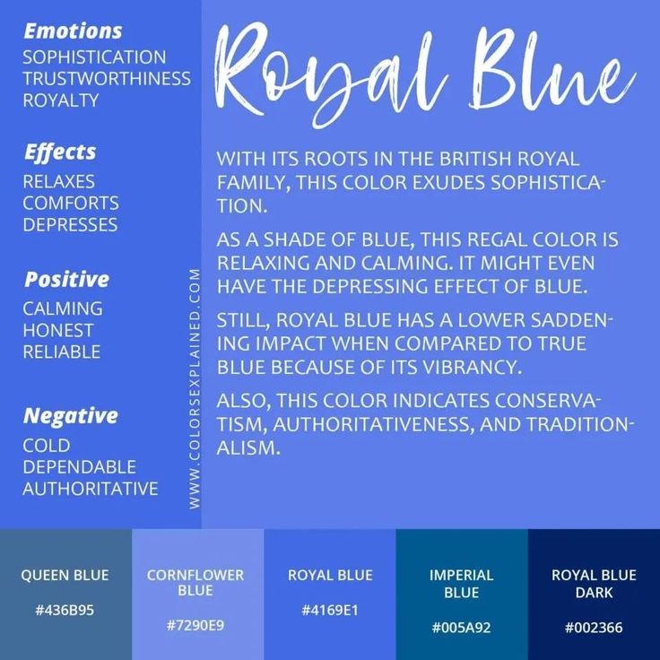 the royal blue color scheme is shown in three different colors, and it's not very