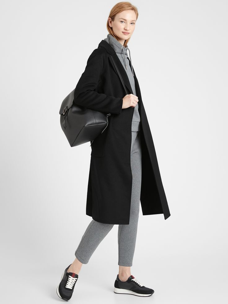 Double-Faced Wrap Coat | Banana Republic Solid Winter Sweater Coat For Everyday, Winter Solid Color Sweater Coat For Everyday, Winter Sweater Coat For Everyday Use, Winter Solid Sweater Coat, Wool Outerwear For Everyday Winter Use, Chic Plain Outerwear For Work, Modern Everyday Fall Outerwear, Modern Everyday Outerwear For Fall, Elegant Winter Sweater Coat For Everyday Wear