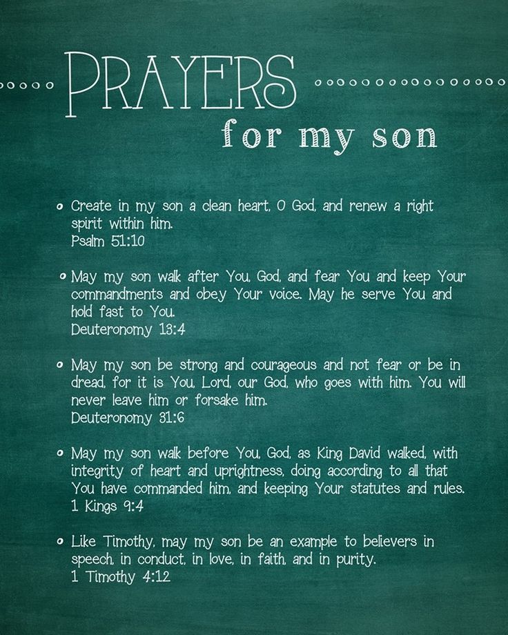 a poem written in chalk on a blackboard that says, prayer for my son