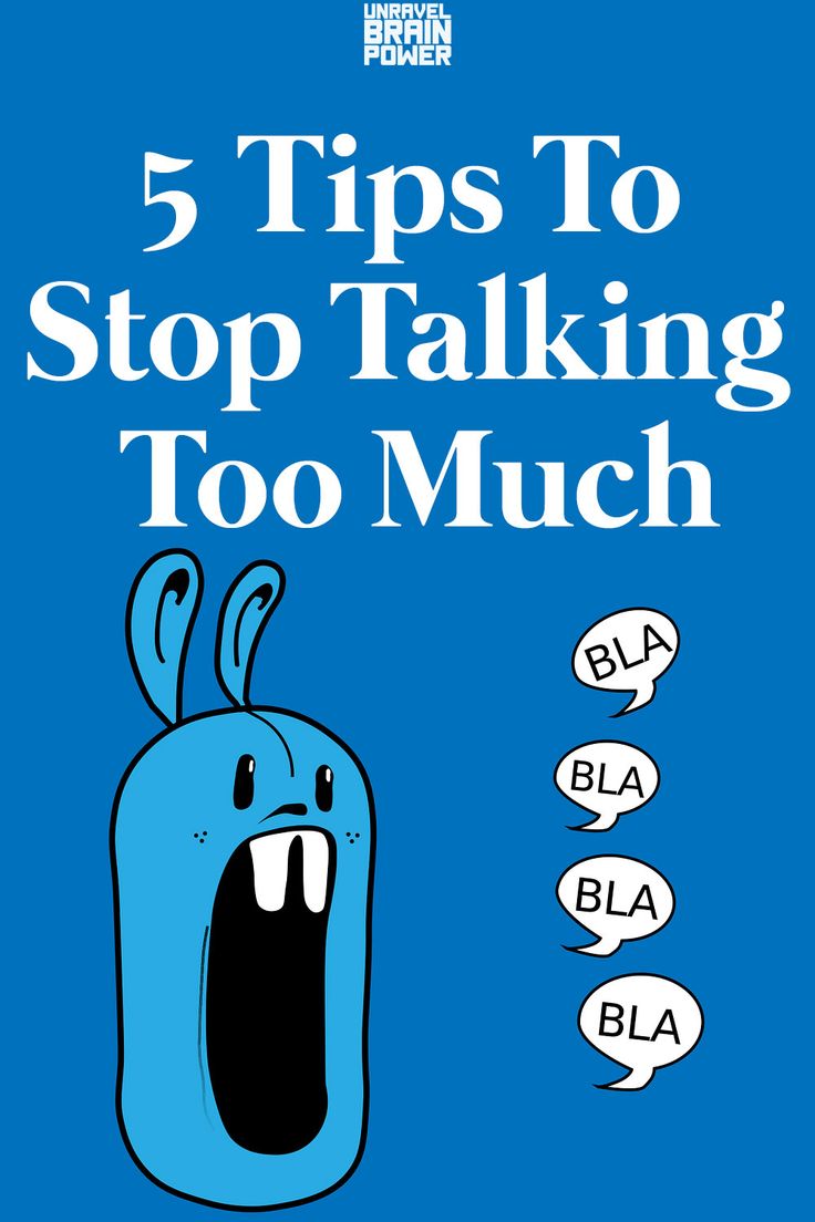 a blue book with the title 5 tips to stop talking too much