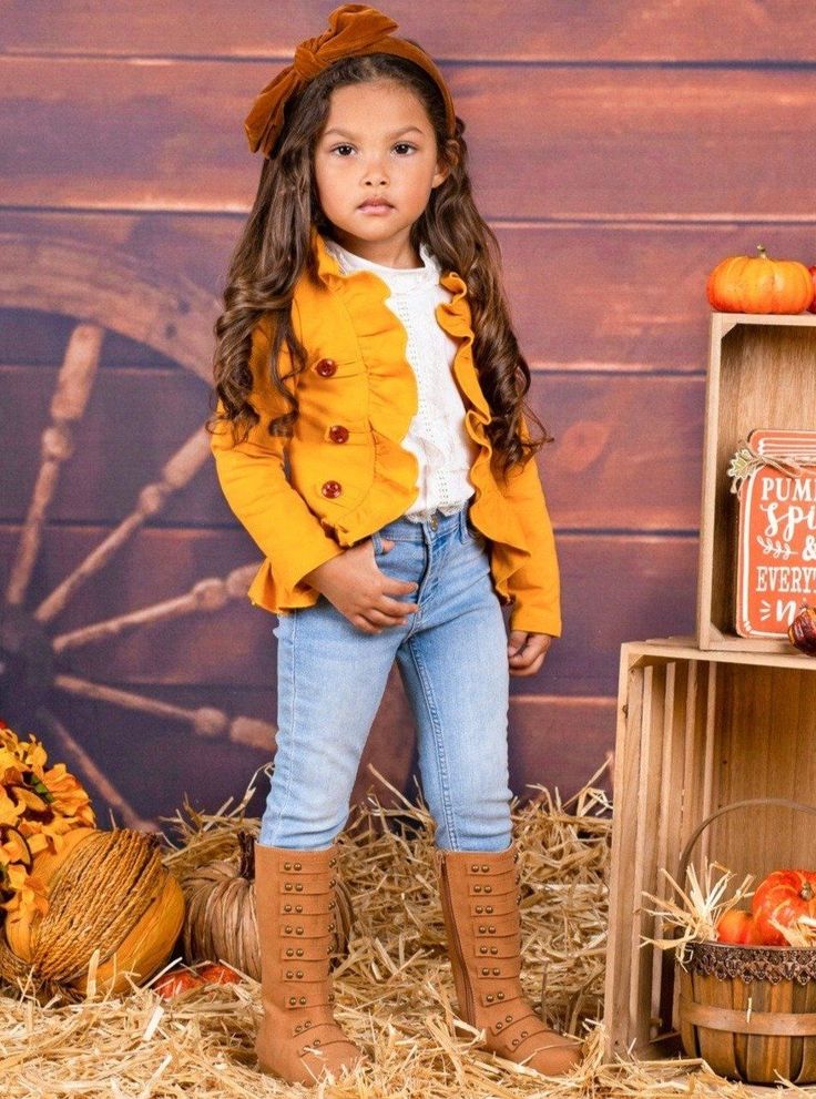 A stylish and versatile cardigan that can be dressed up or down. Perfect for any occasion!

#ruffled #cardigan #blazer #fashion School Picture Outfits, Fall Back To School, Picture Day Outfits, Fall Pics, Trendy Shades, Western Baby, Matching Costumes, Fall Bedroom, School Birthday