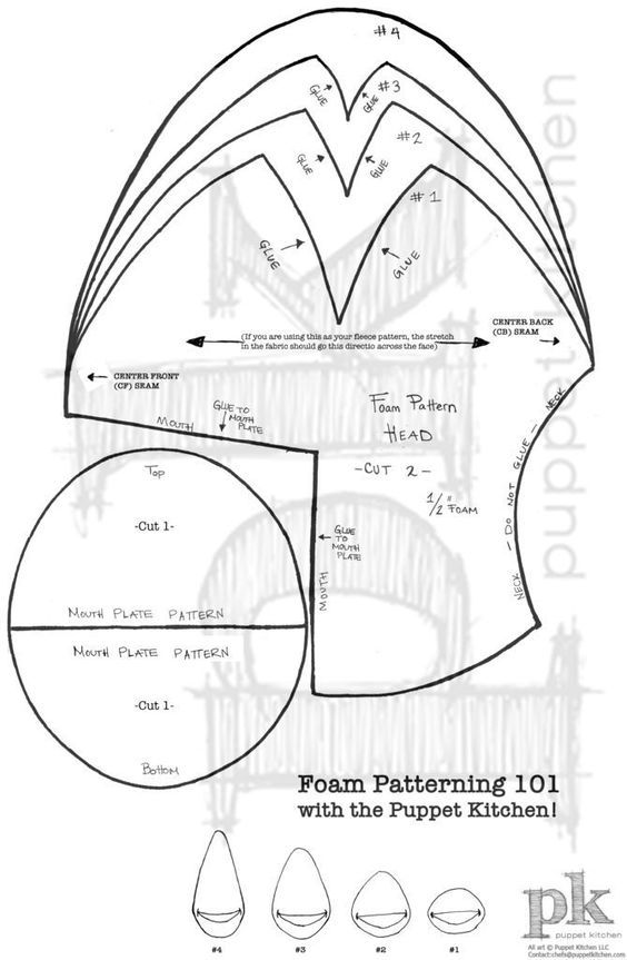 the pattern for a paper doll's helmet is shown in black and white, with instructions