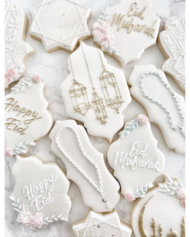 some decorated cookies are on a table