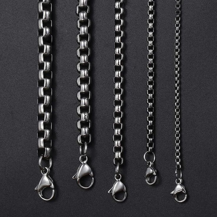 Elevate your style with our Men's Chain, a bold and rugged accessory crafted from durable gunmetal-colored stainless steel, designed to make a strong and distinctive statement. Description Men’s Chain Gunmetal Color Stainless Steal Trendy / Casual Style Size 18-36 inches Width 2mm, 3mm, 4mm, or 6mm Best Poses For Photography, Stainless Steal, Round Box, Men's Necklace, Chains For Men, Box Chain, Men Necklace, Ring Set, Chains Necklace