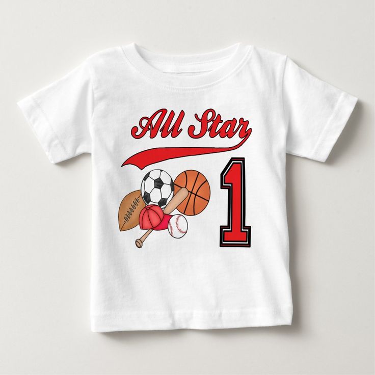 a t - shirt that says, all star sports and birthday by kennelica