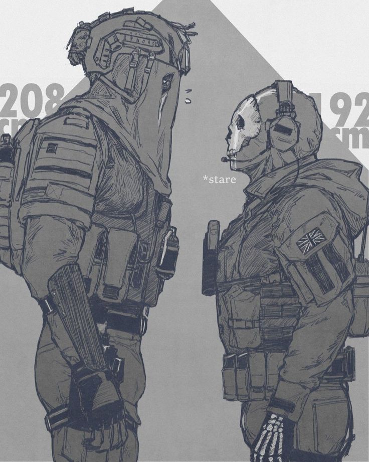 two soldiers are standing next to each other