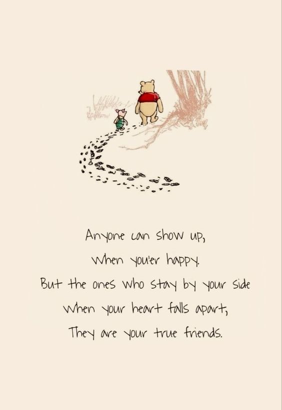 winnie the pooh and piglet quote on white paper with handwritten poem below