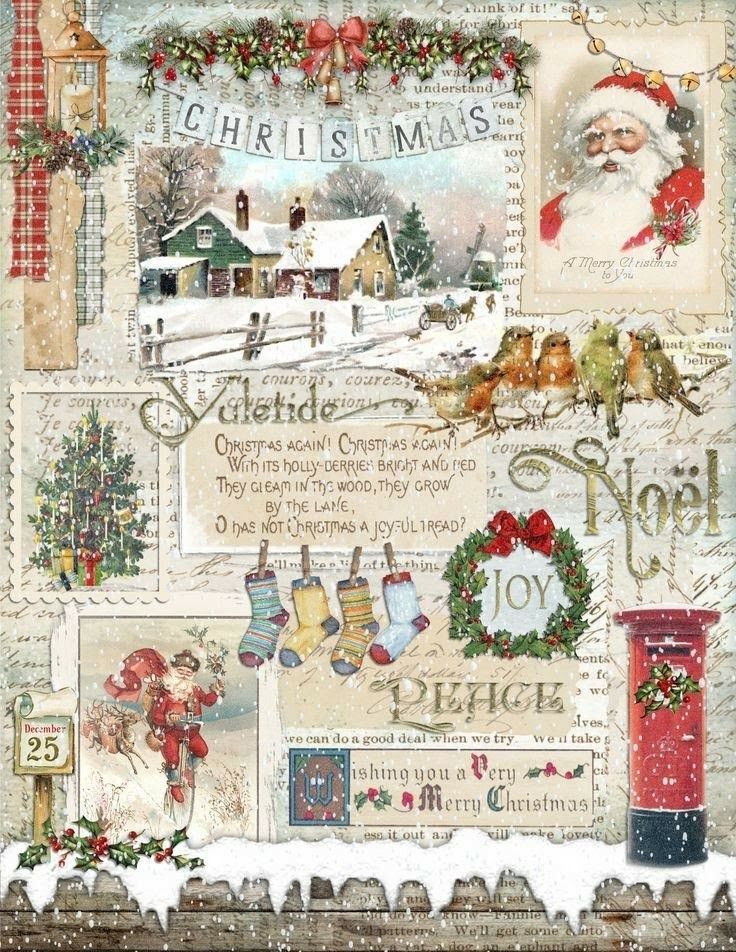 an old fashioned christmas card with santa claus