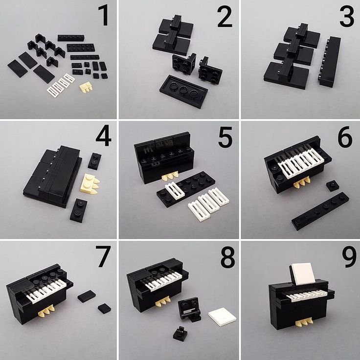 there are many different types of musical instruments made out of legos and plastic blocks