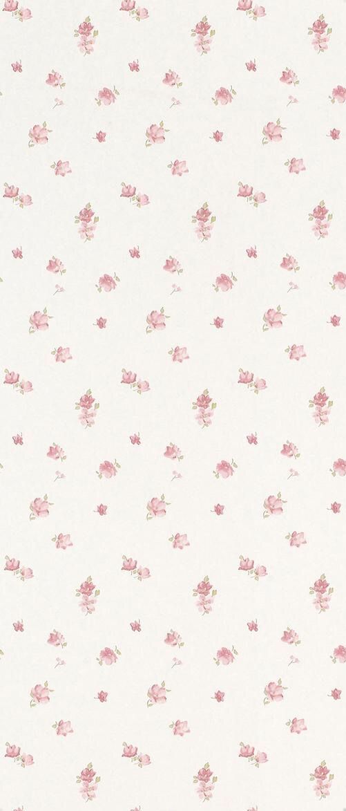 a wallpaper with pink flowers on it and white walls in the backround