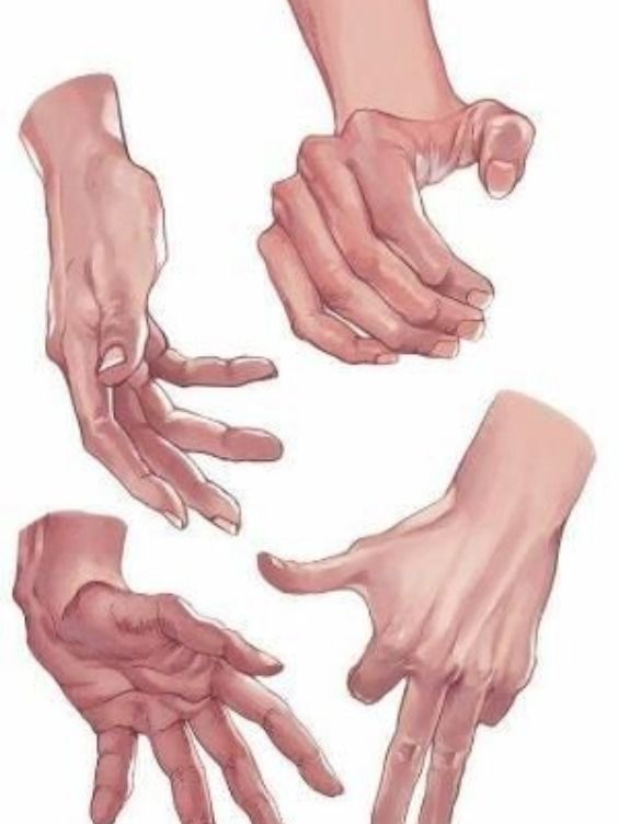 several hands are shown with different angles and sizes