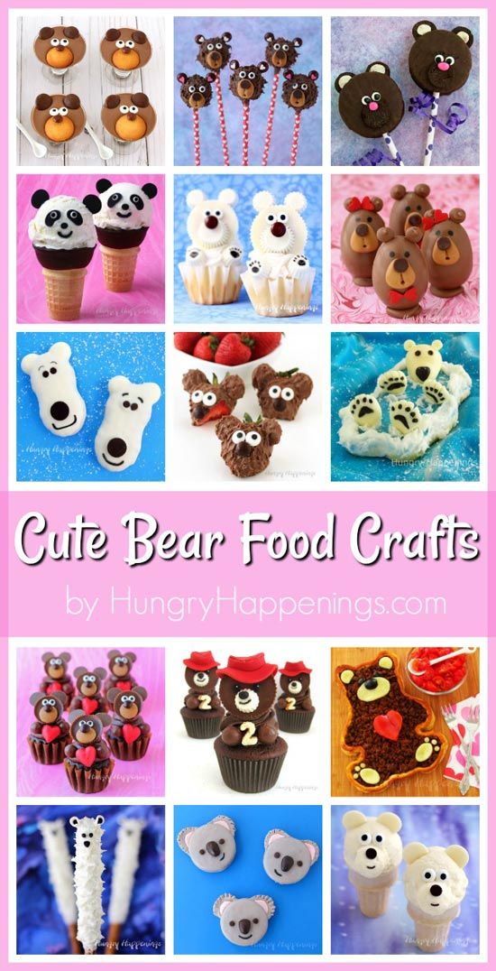 a collage of cute bear food crafts