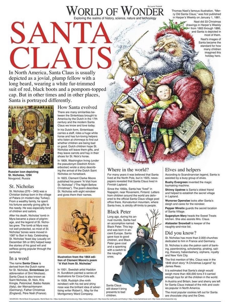 the front page of an article about santa claus