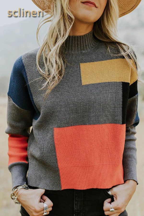 Cute Sweaters For Fall, Pullovers Outfit, Fall Fashion Trends Women, Plus Size Sweater, Colorblock Sweater, Plus Size Sweaters, Gray Sweater, Color Block Sweater, Fall Fashion Trends