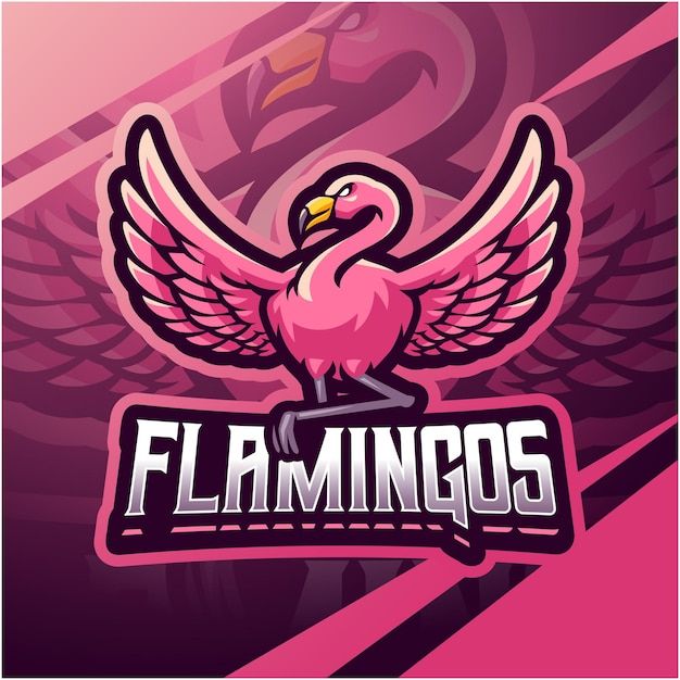 the flamingos logo on a pink and purple background with an eagle in the center