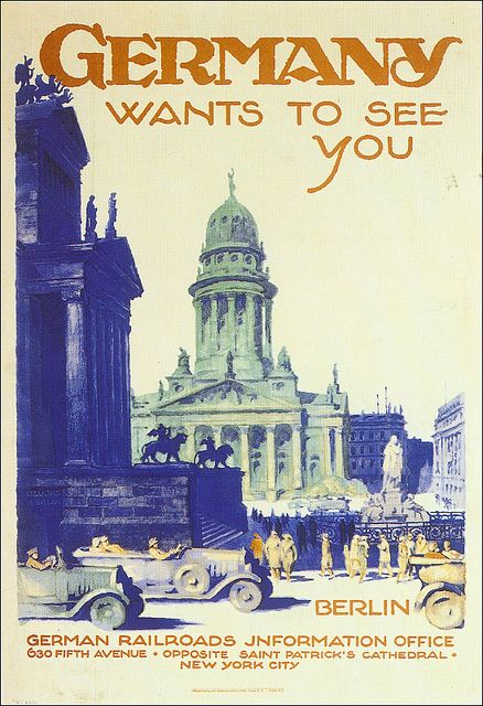 an old poster advertising german wants to see you