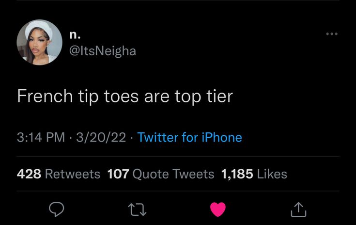 the tweet is being displayed on the phone screen, which reads french tips are top tier