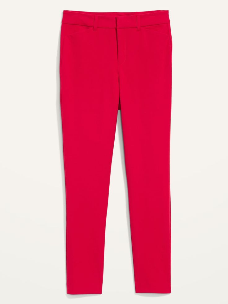 "The Pixie pants you love, now in a more flattering fit & fabric.  Double hook-and-bar closure and zip fly.  Diagonal on-seam pockets in front; decorative welt faux-pockets in back.  Smoothing pocket lining holds you in for a slimming effect.  Soft-w Trendy High Waist Leggings For Work, Trendy High-waisted Dress Pants With Belt Loops, Chic Solid Color Leggings For Work, Chic High Waist Leggings With Pockets, Chic Ankle-length Pants With Zipper Closure, Trendy Workwear Leggings, Trendy Solid Color Leggings For Work, Chic Solid Ankle-length Leggings, Trendy Mid-rise Workwear Pants