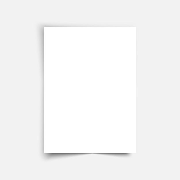 an empty white square paper on a gray background