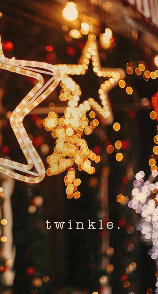 an image of christmas lights with the words twinkle