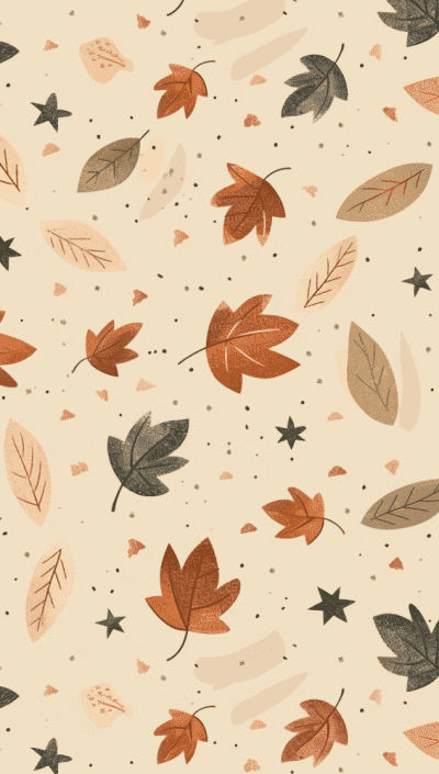 an autumn pattern with leaves and stars