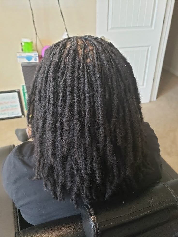 Locs With Real Hair, Locs Started With Braids, 100 Locs Natural Hair, Locs On Thick Hair, 4b Locs Natural Hair, Medium Small Locs, Small Instant Locs, Healthy Locs Black Women, Small Medium Locs Black Women