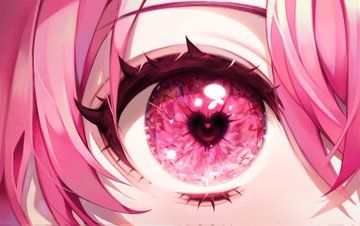 Pink Eyes Aesthetic Anime, Pretty Anime Eyes, Pink Eyes Anime, Base Anime, Pink Hair Anime, Eyes Artwork, Anime Head, Blue Anime, Cute Eyes