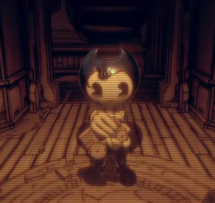 an animated character is standing in the middle of a room with wooden floors and walls