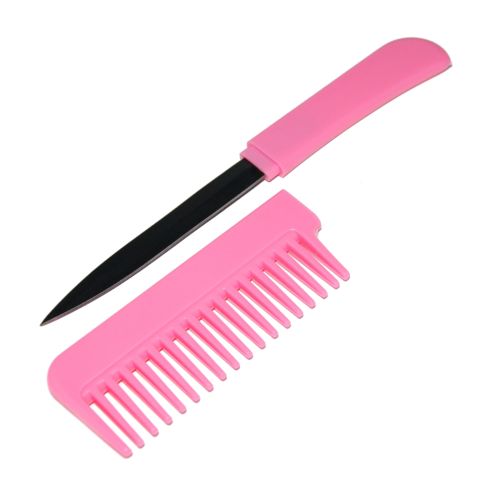 two pink combs with one black handle and the other is $ 7 99