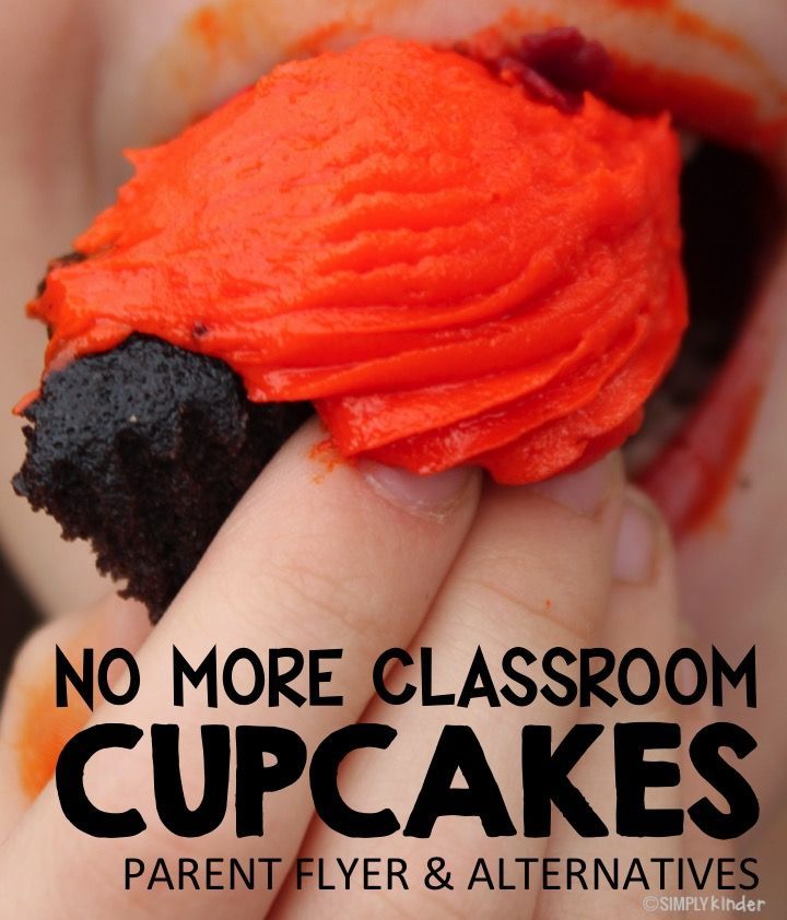 a person holding a piece of cake in their hand with the words no more classroom cupcakes on it